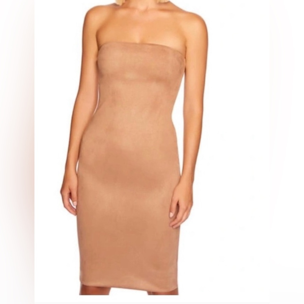 NWOT, Susana Monaco Suede Tube Dress. Sand Color. Size M